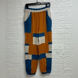 FP Movement by Free People Blue and Orange Patchwork Joggers